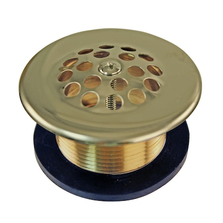Westbrass 1-1/2 in Bath Drain W/ Grid and Screw in Polished Brass D3311-C-01